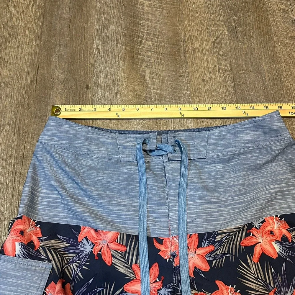 Sonoma Life Style Hawaiian Floral Board Shorts Swim Trunks Men's Unlined‎ 32